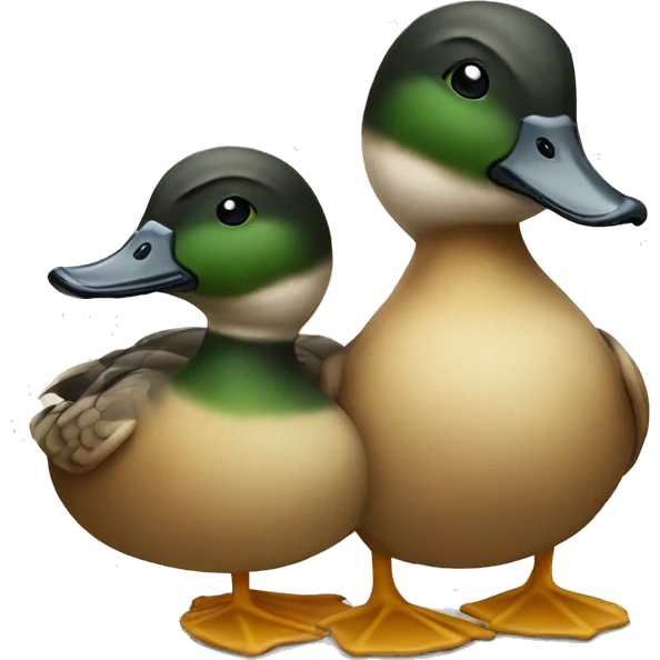 Two ducks hugging  emoji