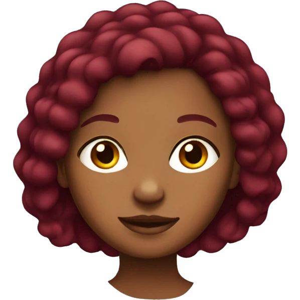 Brown skinned girl with burgundy hair  emoji