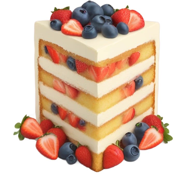 vanilla cake slice with many berries  emoji
