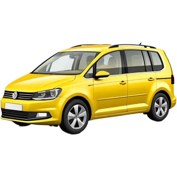 Yellow Volkswagen Touran MPV at 3/4 angle emoji