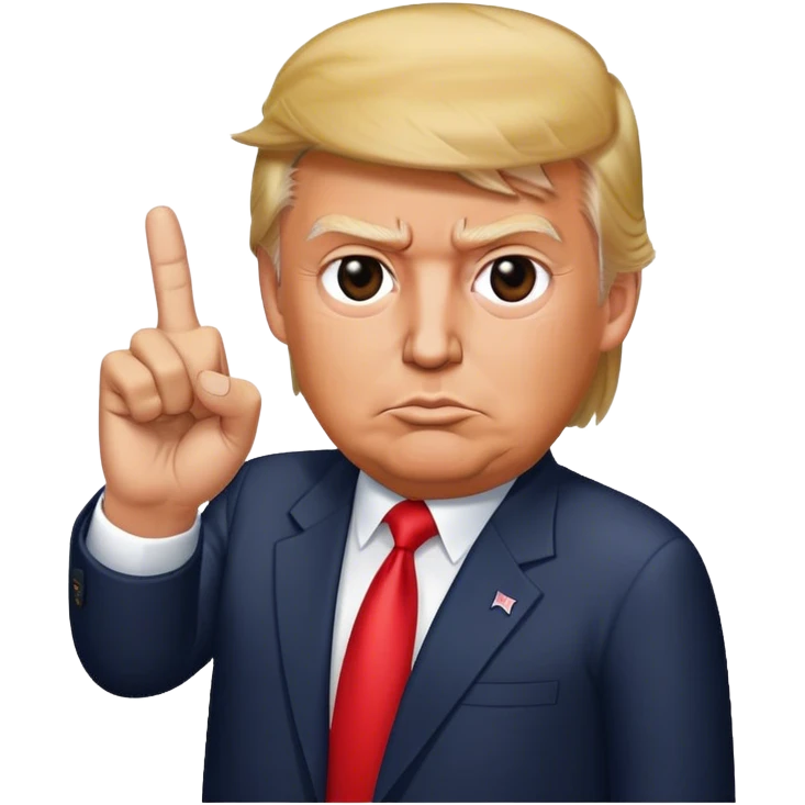 donald trump putting up middle finger  emoji