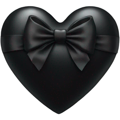 Black heart with black bow emoji