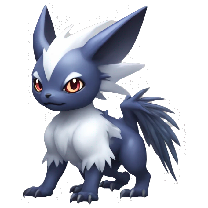 Edgy Cool Kawaii Baby Nargacuga-Absol-Garurumon-Pokémon Full Body Detailed High Quality emoji