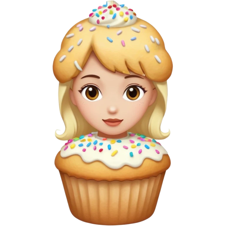 girl as cookie vanilla muffin emoji