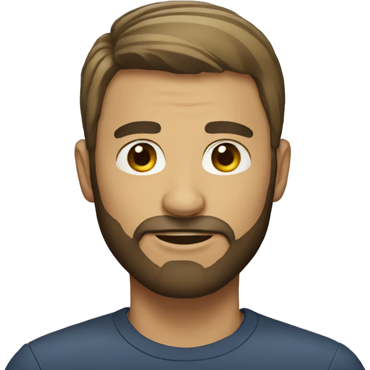 man with short hair short beard emoji