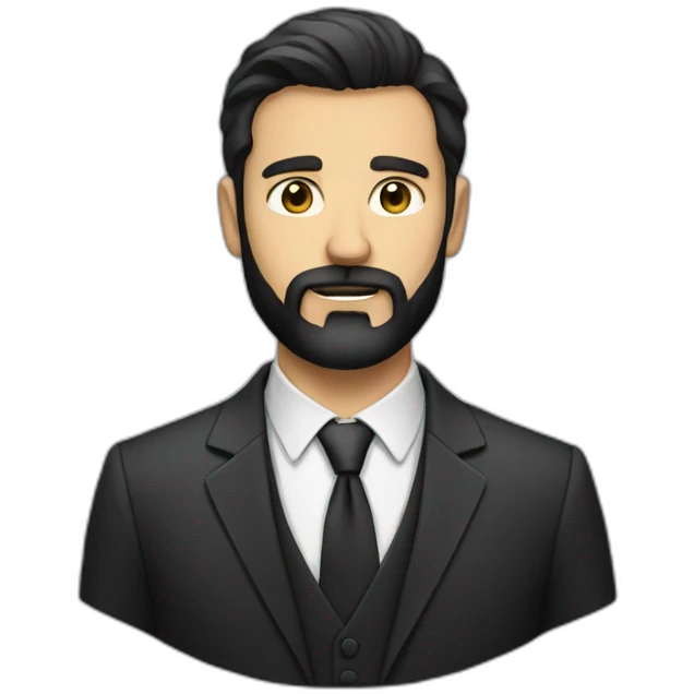 a man with a dark beard in a suit emoji