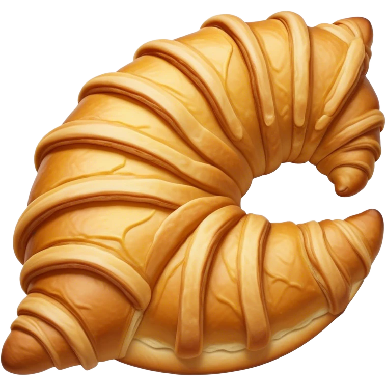 Cinematic Realistic Croissant Pastry Emoji, depicted as a flaky, buttery crescent with a golden, crisp exterior rendered with exquisite detail and warm, inviting lighting. emoji