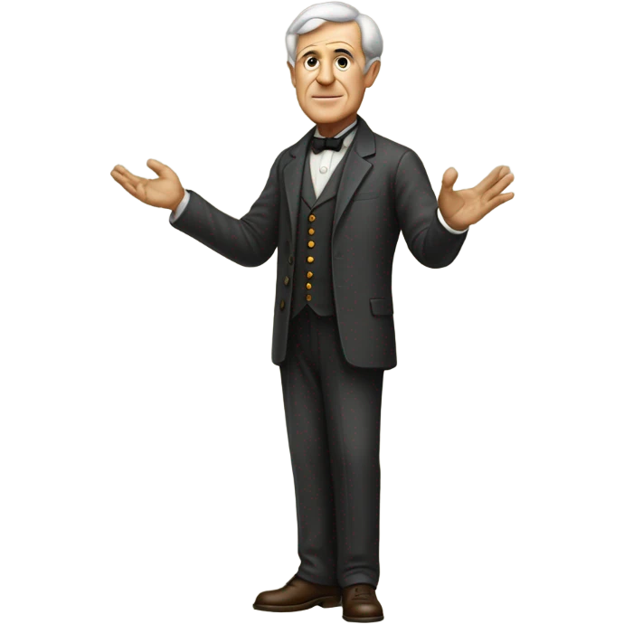 Thomas Edison  full body realistic standing emoji