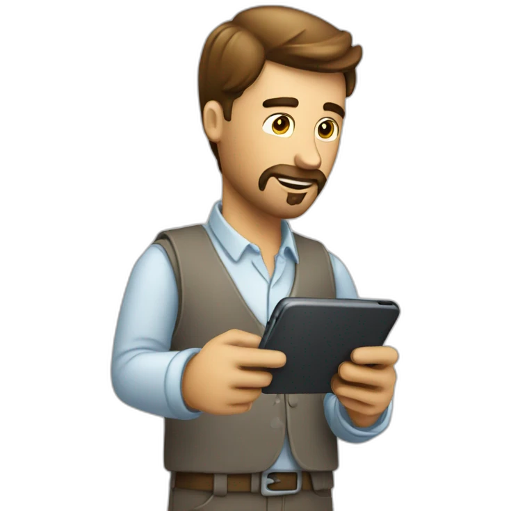 Hombre trabajando celular emoji