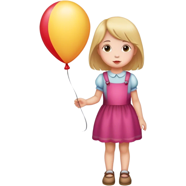 Little girl with balloon emoji