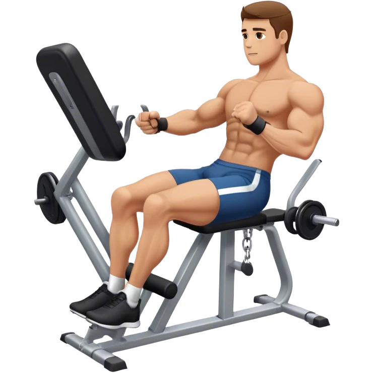 guy using seated leg-extension machine emoji