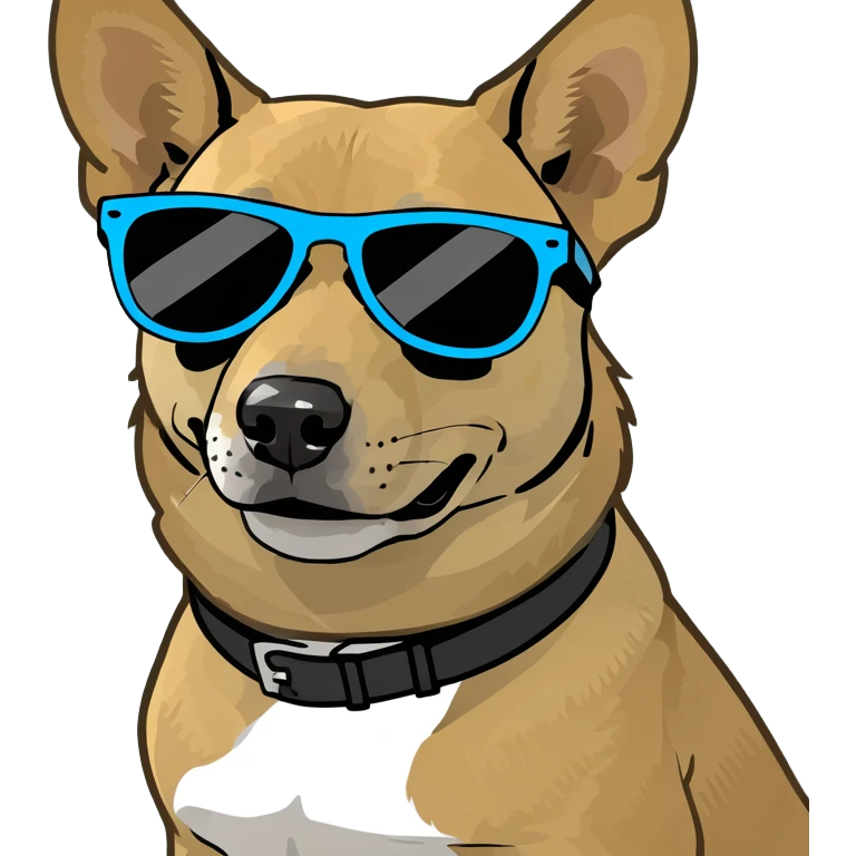 Carolina dog wearing sunglasses emoji