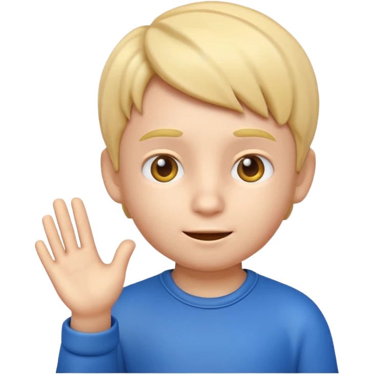 3D imoji of  The little boy who is a magic designer, he is a graphic designer, he should not be holding anything  emoji