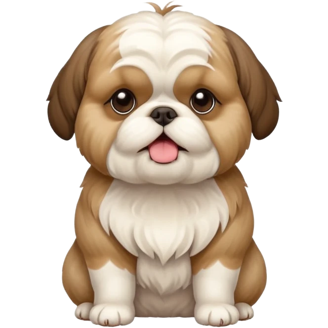An overweight shih tzu dog sitting up on its hind legs begging for a treat  emoji