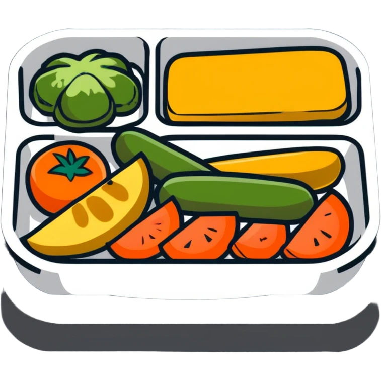 a tray, sticker style emoji