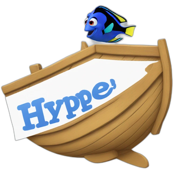 dory holding a hype sign emoji