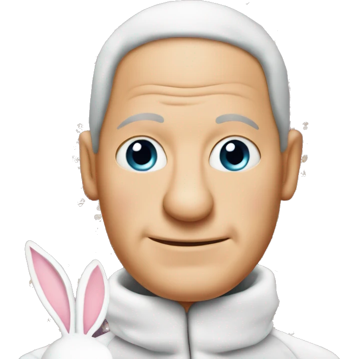 Olaf Scholz wearing a bunny costum  emoji