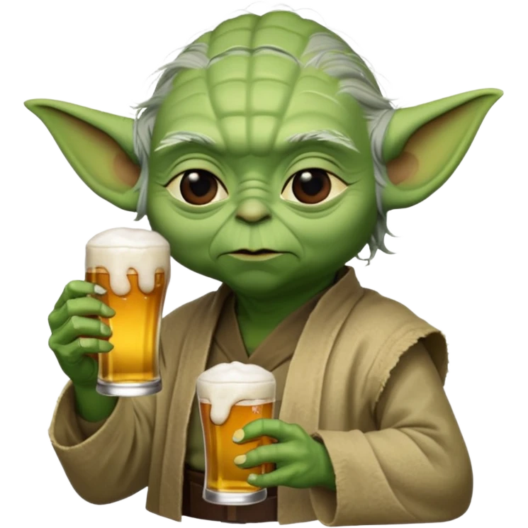 Yoda avec une bierre emoji
