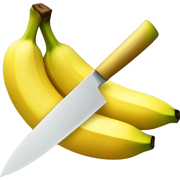 a banana being cut by a knife emoji