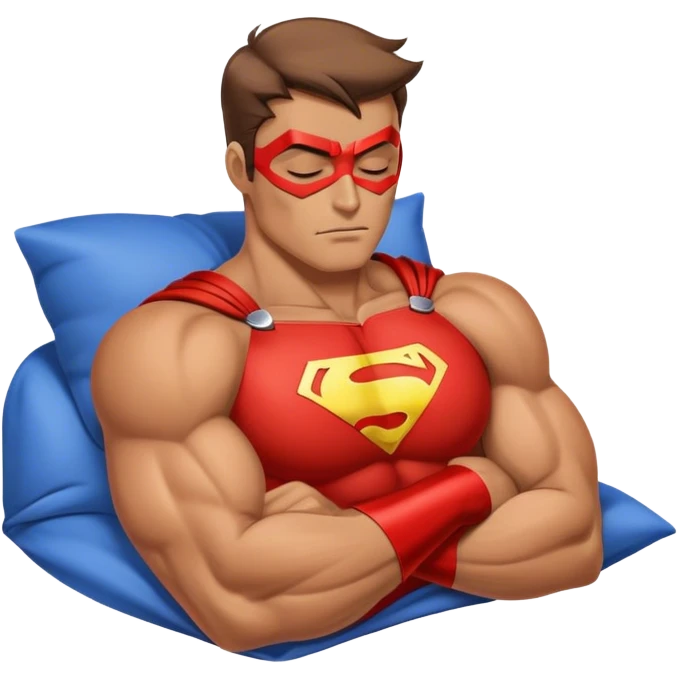 R superhero muscle sleeping  emoji