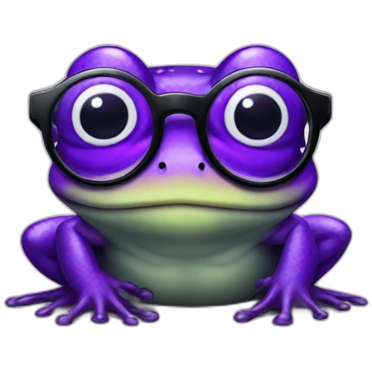 Purple frog with glasses emoji