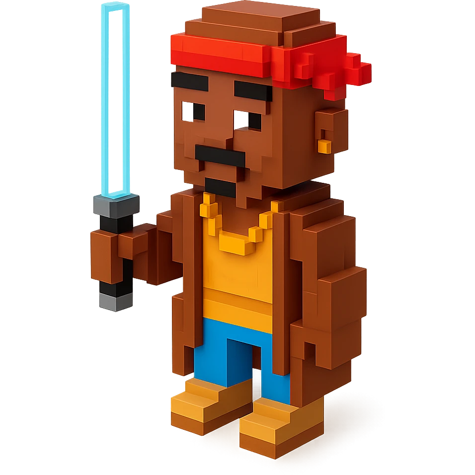 репер 2Pac с джедайским мечем, no background  emoji