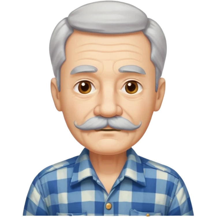 mustached elderly man with vintage shirt emoji