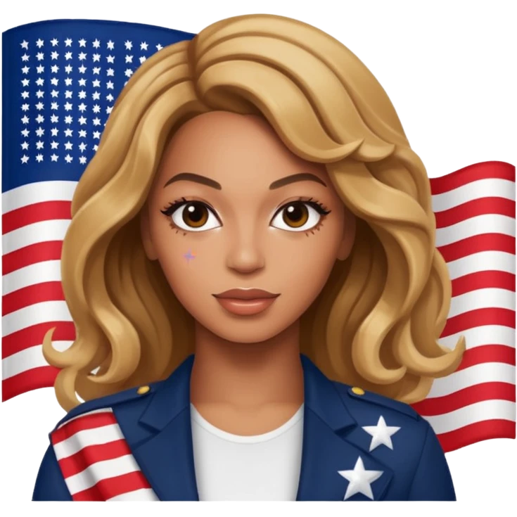 Beyonce with american flag emoji