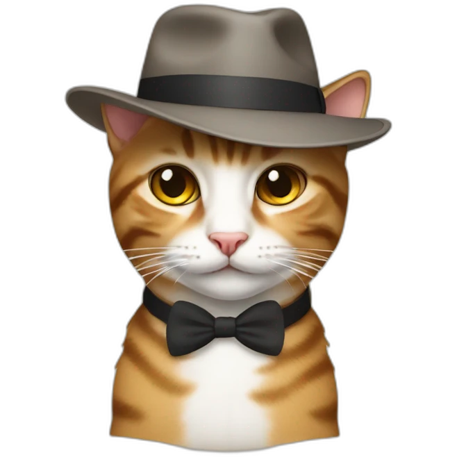 tabby cat wearing a fedora emoji