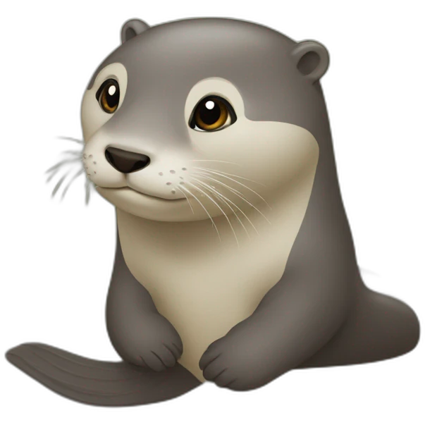 Cœur avec une loutre emoji