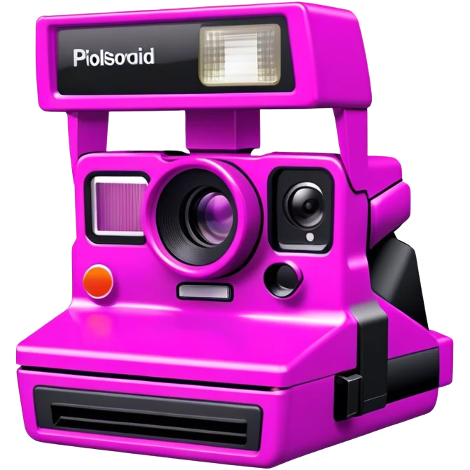 Pink, black, and purple Polaroid 637 Spice Cam camera emoji