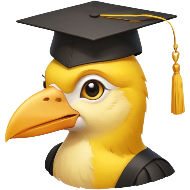 Bird graduate college emoji