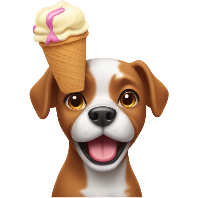 Dog eating ice cream emoji