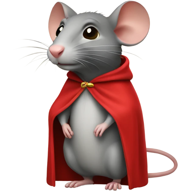 Cartoon rat wearing a red cape emoji