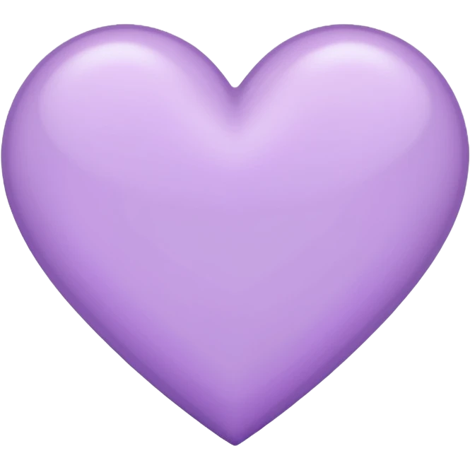 A light purple heart emoji that has the same shape as a normal heart emoji emoji