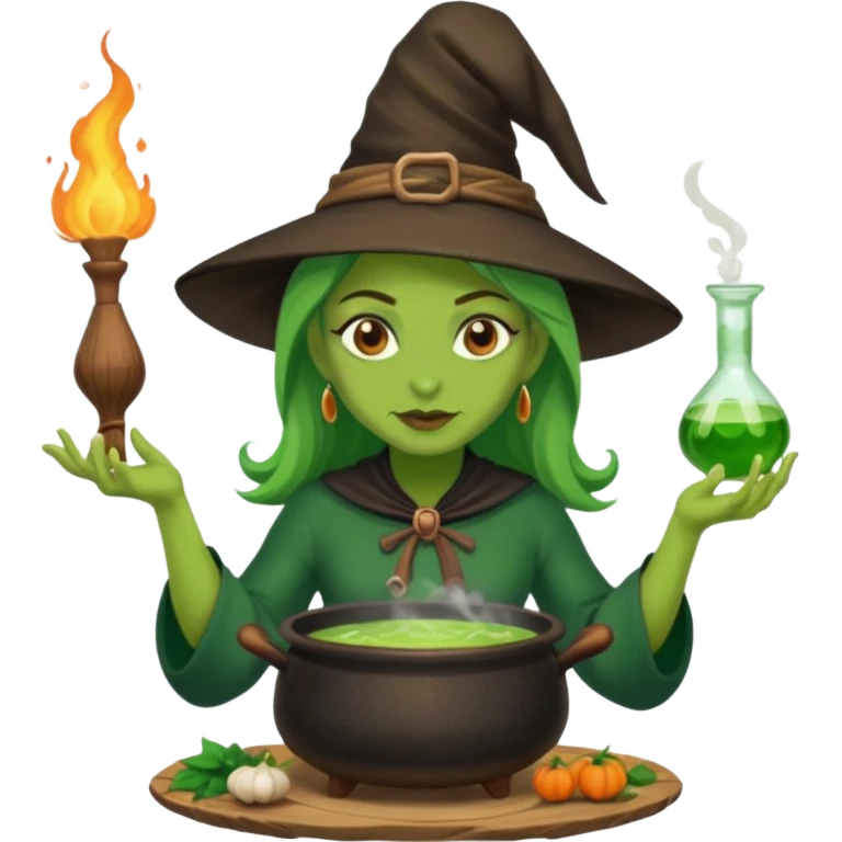 green witch cooking potion emoji