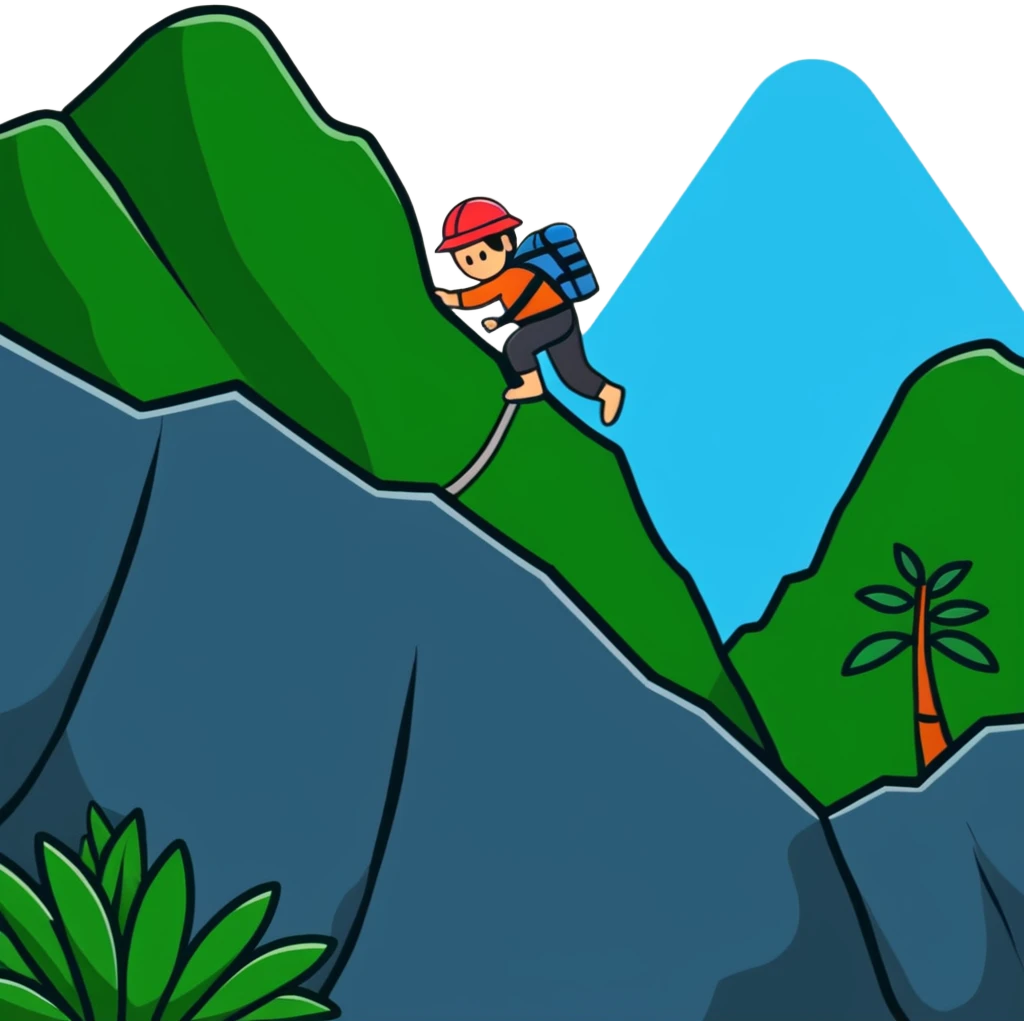 jungle mountain climber emoji