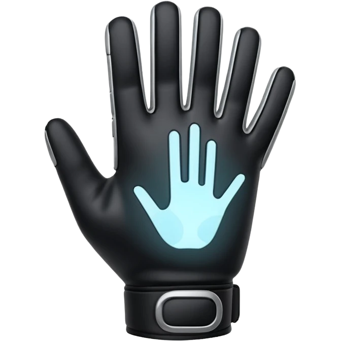Minimal emoji of a futuristic nano-tech glove with subtle glowing lines, flat sci-fi wearable icon emoji