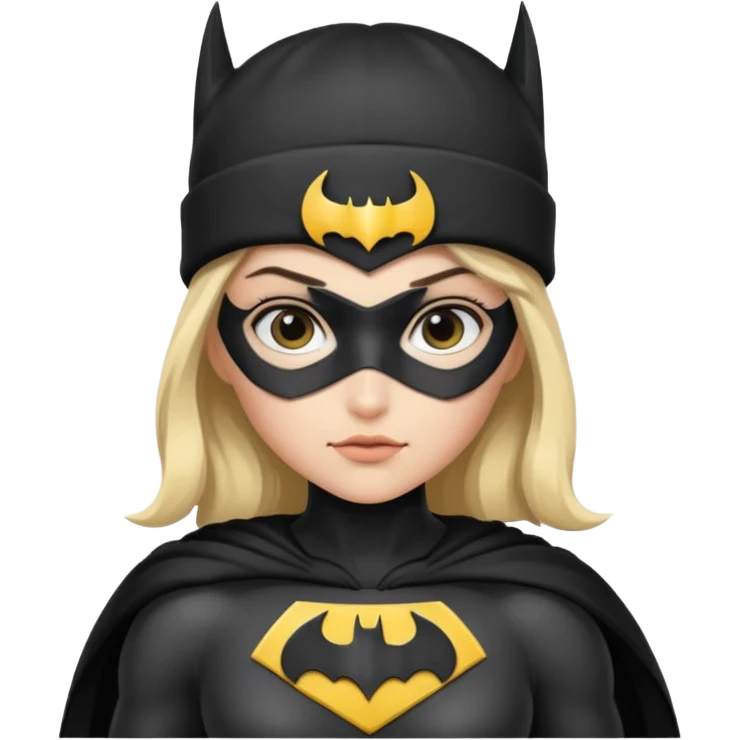 girl superhero with beanie batman emoji