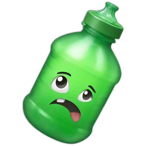 A dangerous trashed plastic bottle emoji