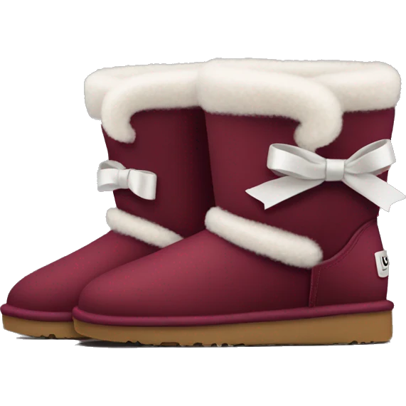 burgundy Ugg boots with white bows emoji