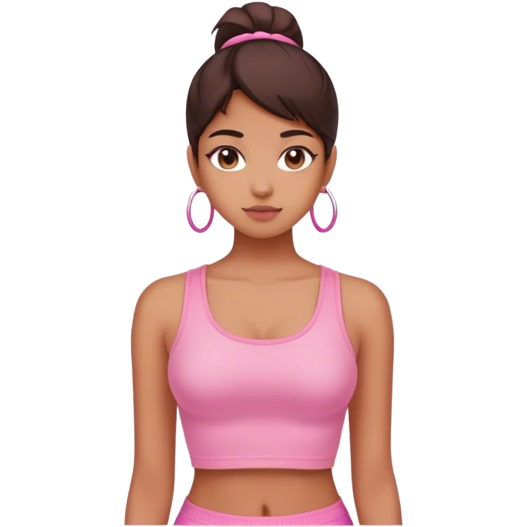 Girl wear a pink crop top emoji