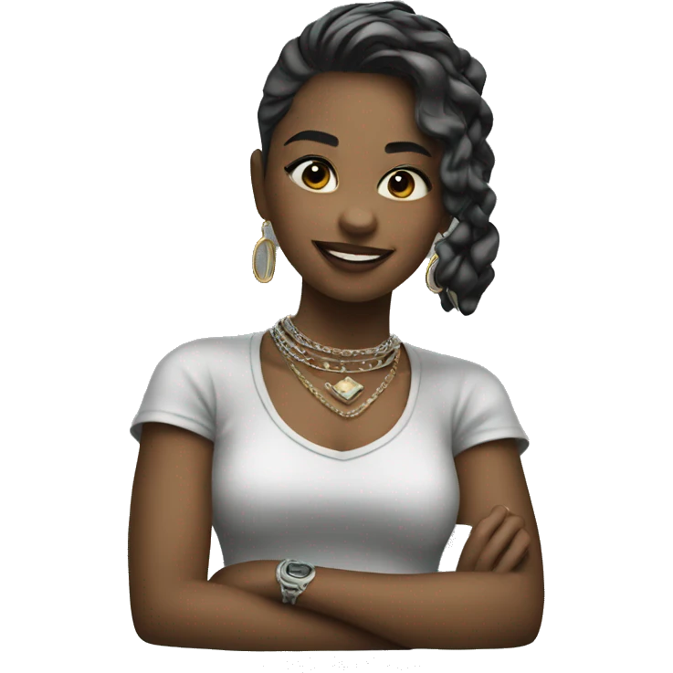 girl with grill and jewelry emoji