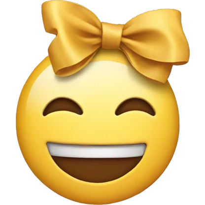 Smiley face with a bow emoji