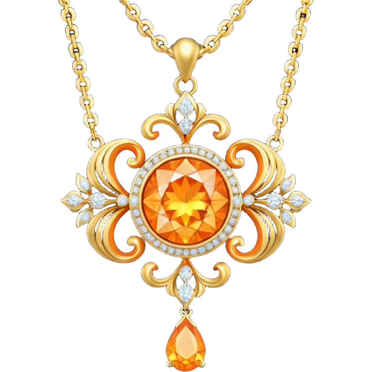 fantasy-magic-orange-necklace-diamonds emoji