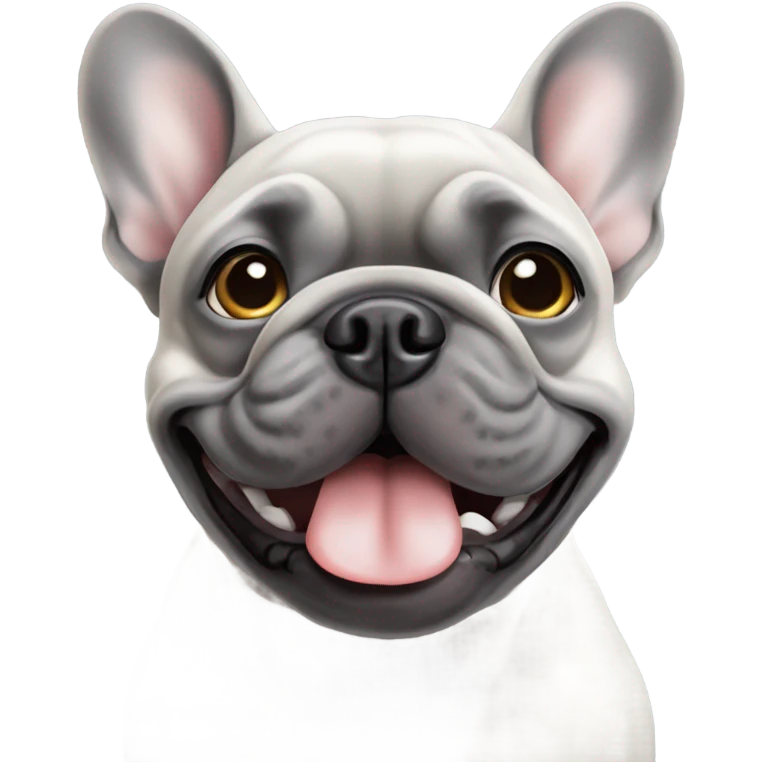 Grey french bulldog grey eyes emoji
