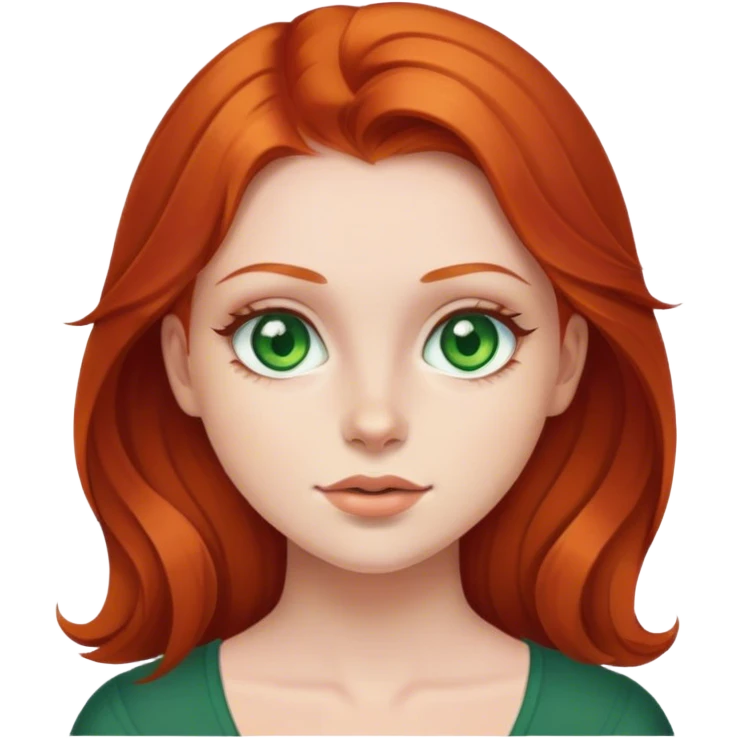Рыжая девушка, с зелеными глазами emoji