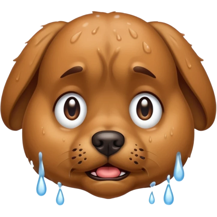 A cry dog emoji