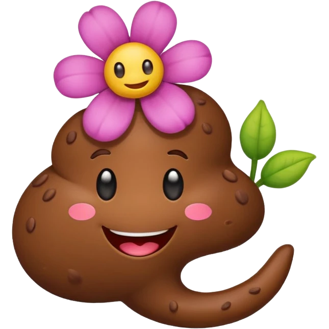 a little poop, who give a little flower emoji