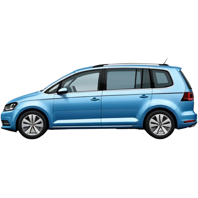 Blue VW Touran family car from side view emoji